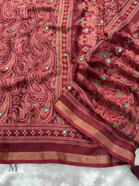 Vastrangan kalamkari ajrakh printed saree wholesale rate